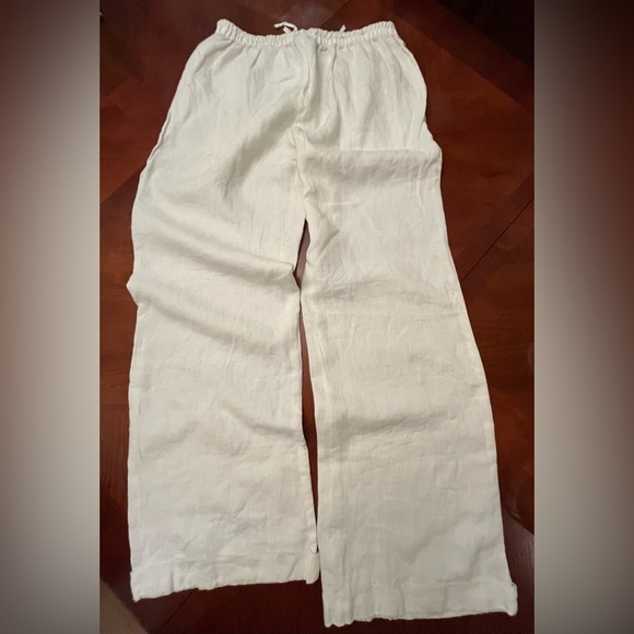 Merona Women’s Linen Trousers Wide Leg White Size 2 - Picture 2 of 7